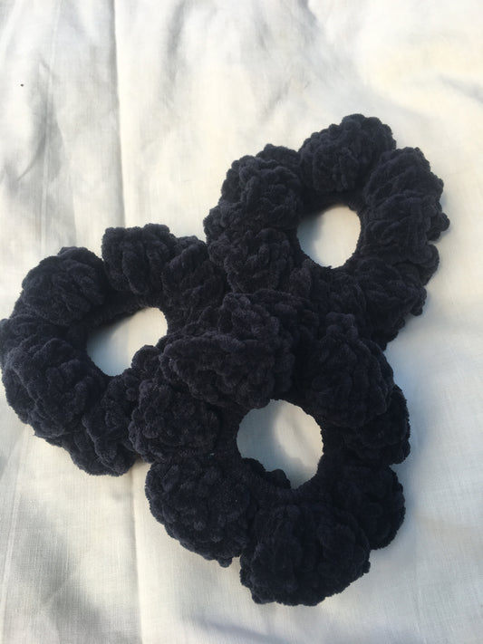 Black velvet hair scrunchie