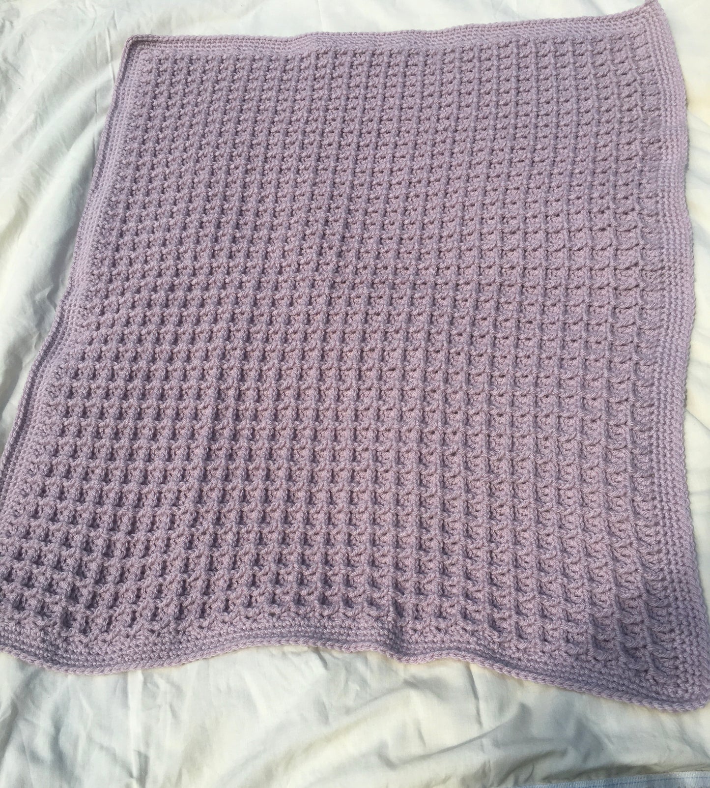 Waffle stitch baby blanket