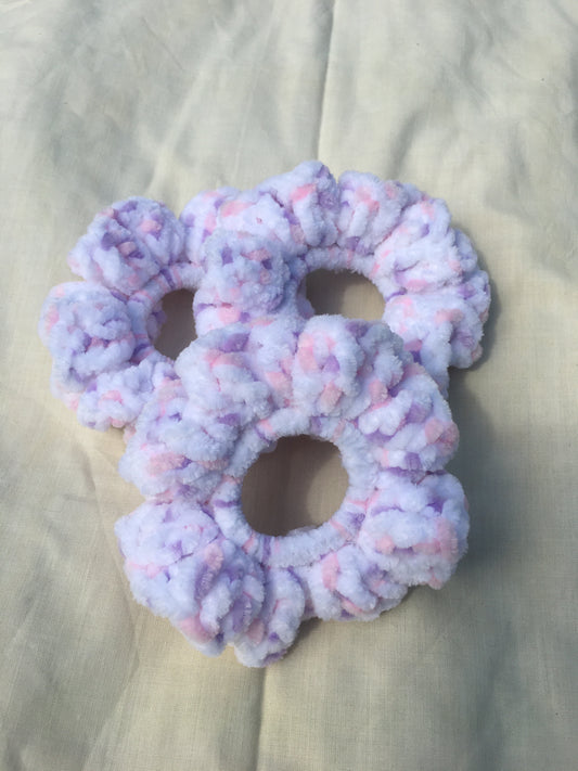 Purple confetti velvet hair scrunchie