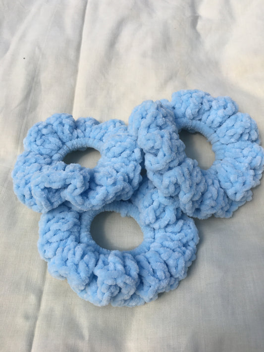 Blue velvet hair scrunchie